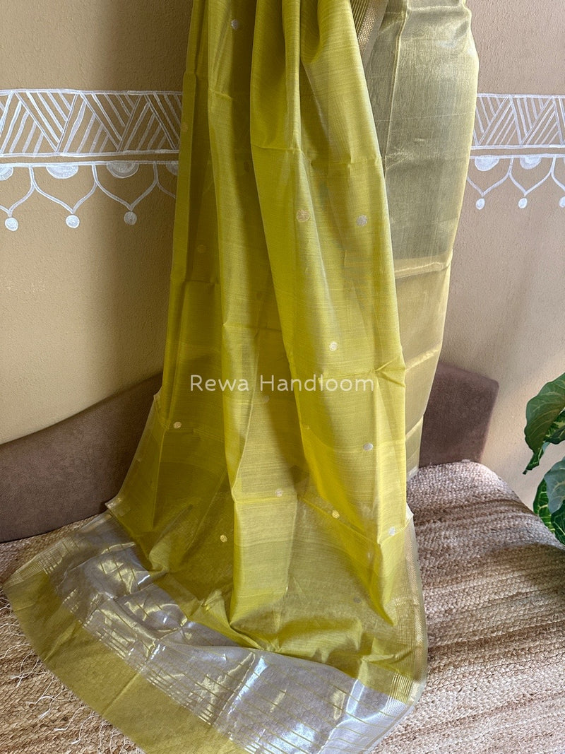 Maheshwari Yellow Tissue Dress Material TTD012