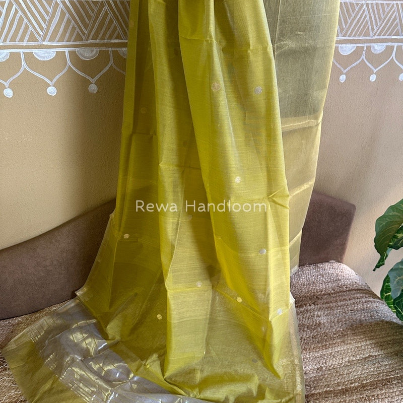 Maheshwari Yellow Tissue Dress Material TTD012