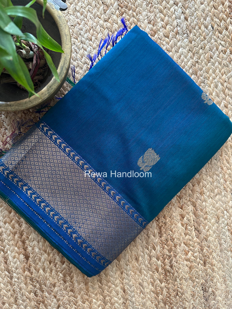 Maheshwari Rama Green Lotus Butta Saree LLBS071