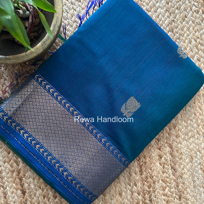Maheshwari Rama Green Lotus Butta Saree LLBS071