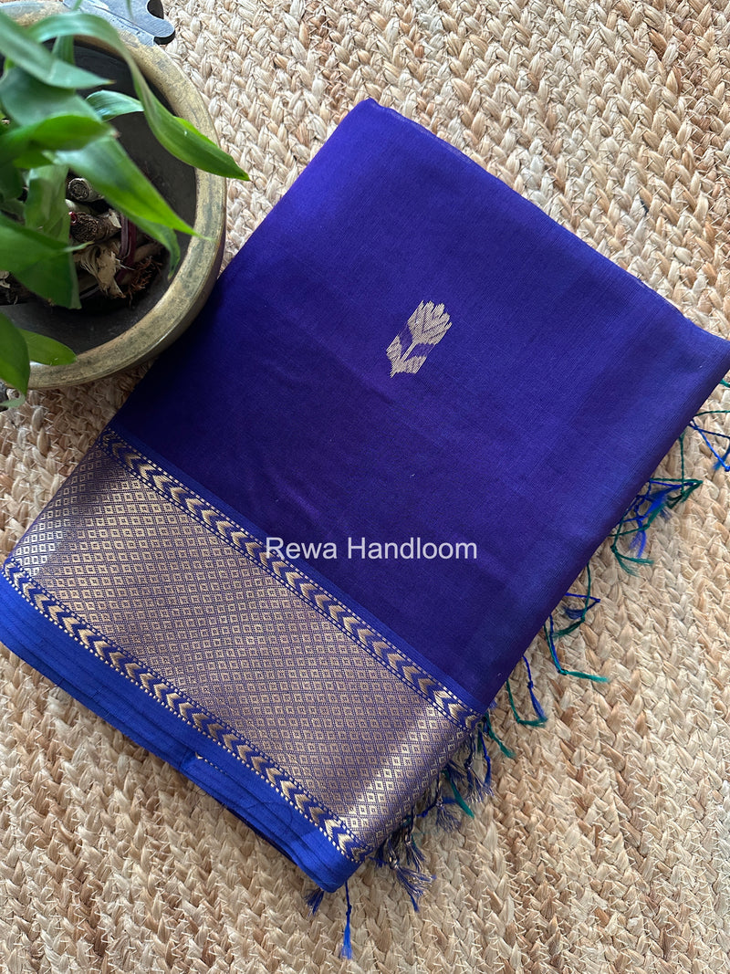 Maheshwari Dark Purple  Lotus Butta Saree LLBS072