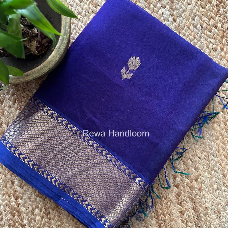 Maheshwari Dark Purple  Lotus Butta Saree LLBS072