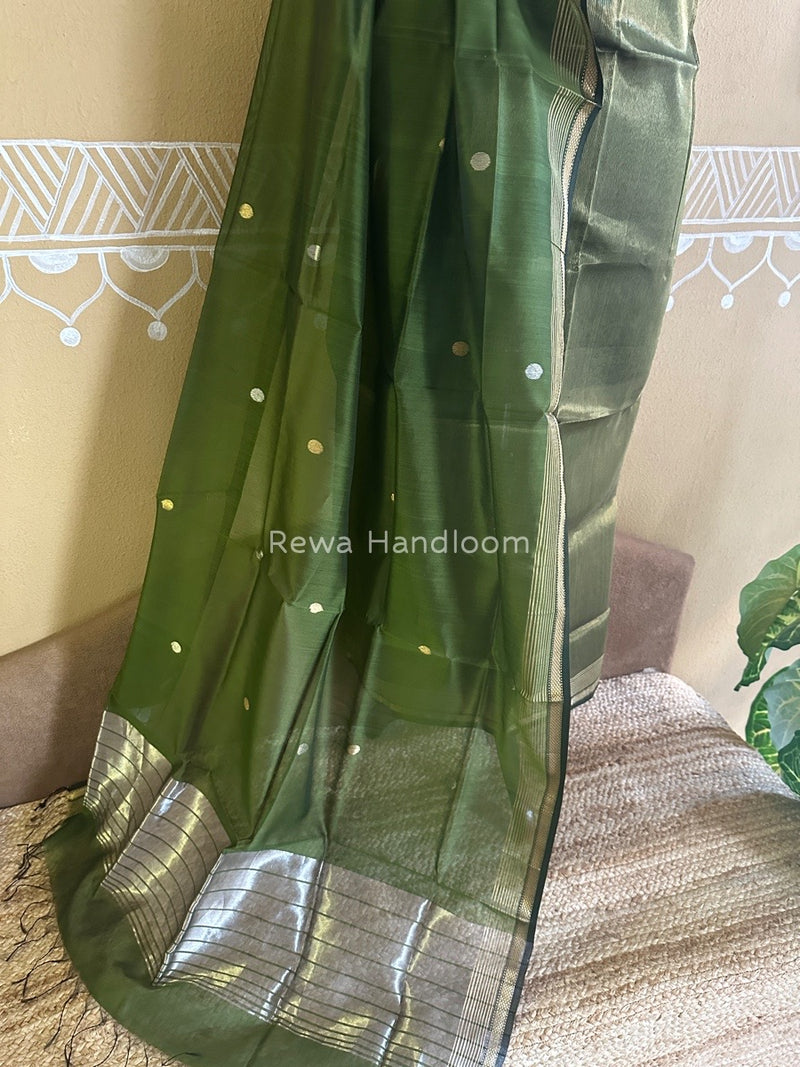 Maheshwari Green Tissue Dress Material TTD010