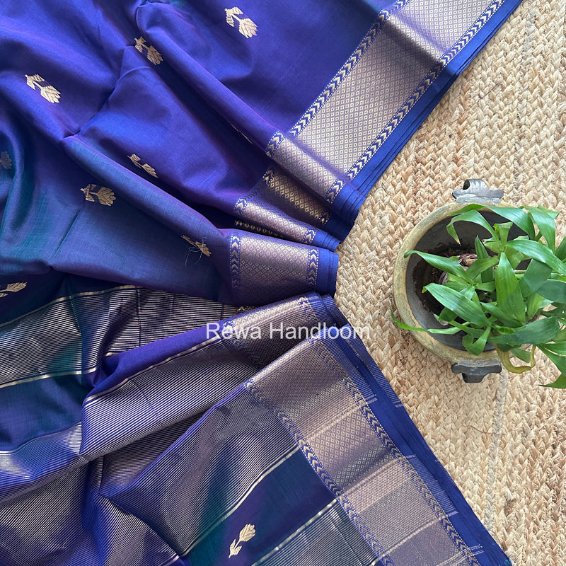 Maheshwari Dark Purple  Lotus Butta Saree LLBS072