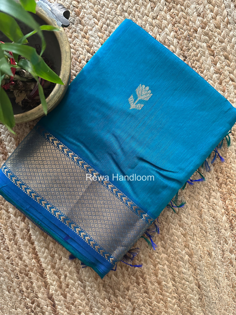 Maheshwari Rama Green Lotus Butta Saree LLBS074