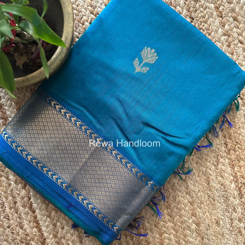 Maheshwari Rama Green Lotus Butta Saree LLBS074