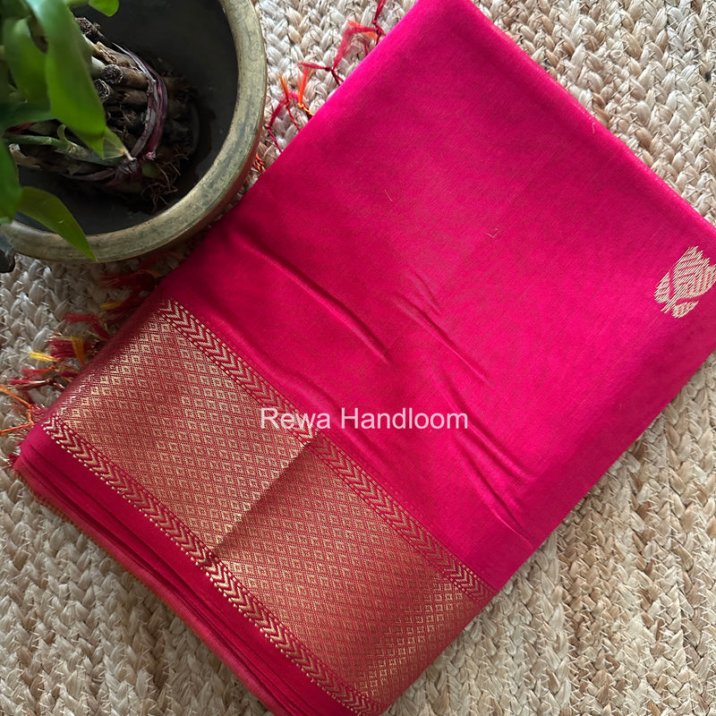 Maheshwari Fuchsia Pink Lotus Butta Saree LLBS076