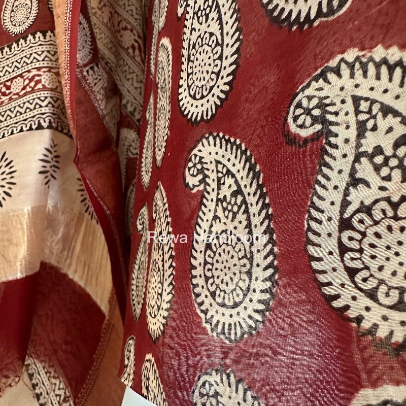 Bagh Print Top-Dupatta Set