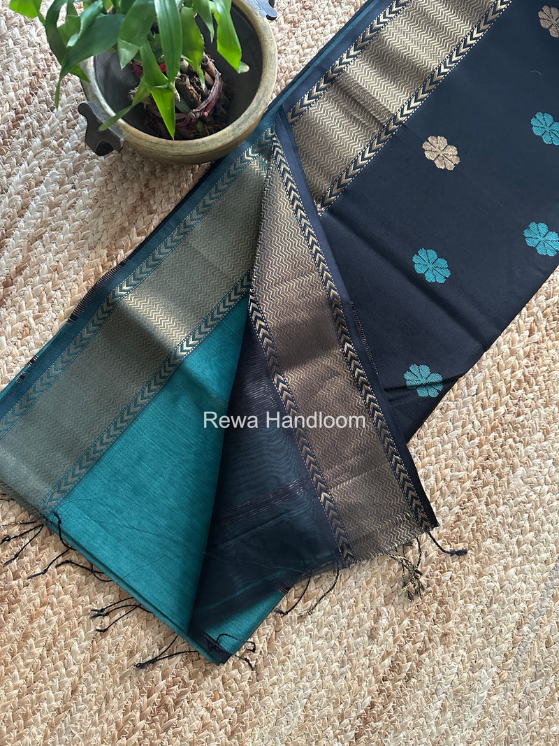 Maheshwari Mint Green Lotus Butta Saree LBS0121