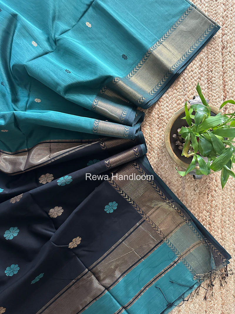 Maheshwari Mint Green Lotus Butta Saree LBS0121
