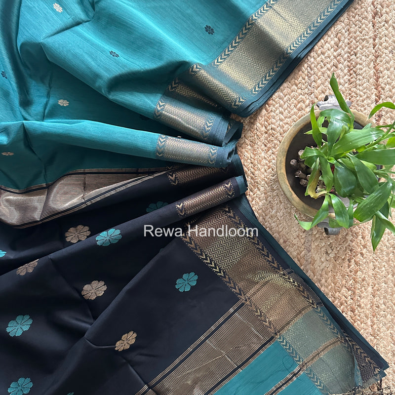 Maheshwari Mint Green Lotus Butta Saree LBS0121