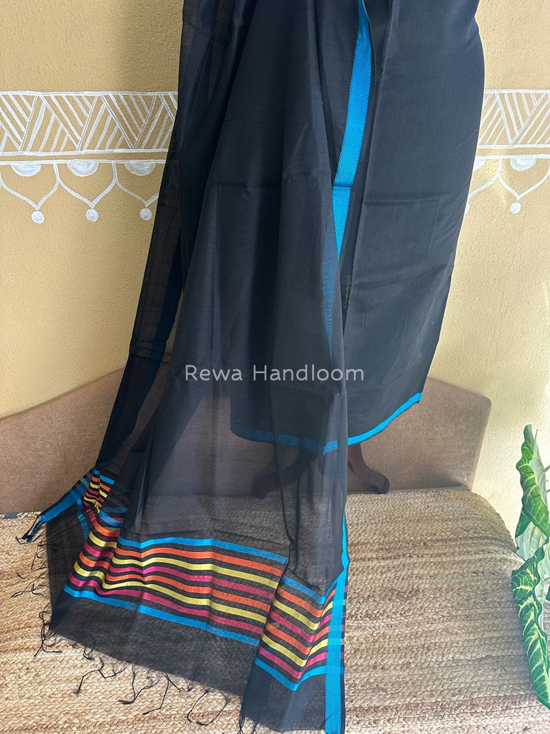 Maheshwari Black Top-Dupatta Suit SBTD05