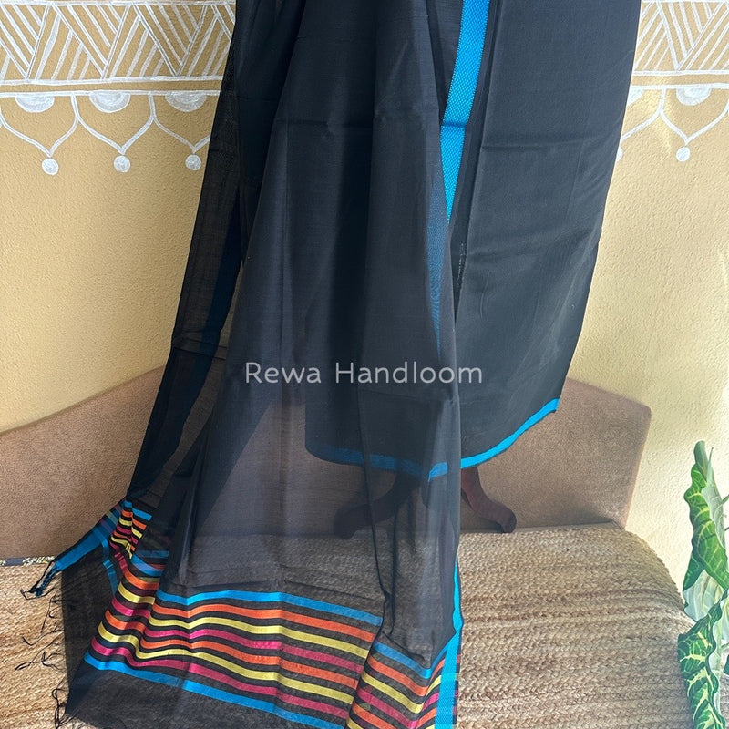 Maheshwari Black Top-Dupatta Suit SBTD05