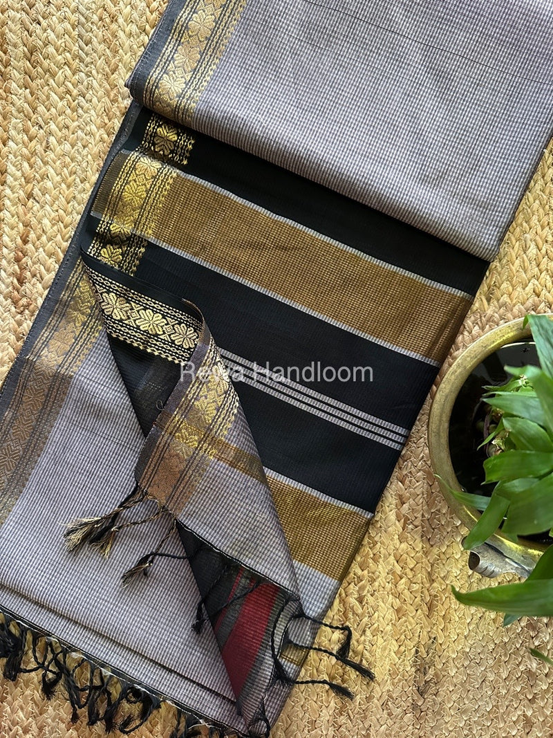 Maheshwari Onion Garbha Reshami Silk Saree GS223