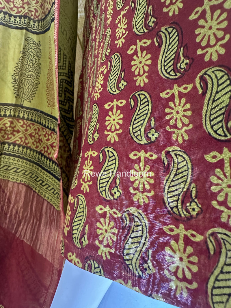 Bagh Print Top-Dupatta Set
