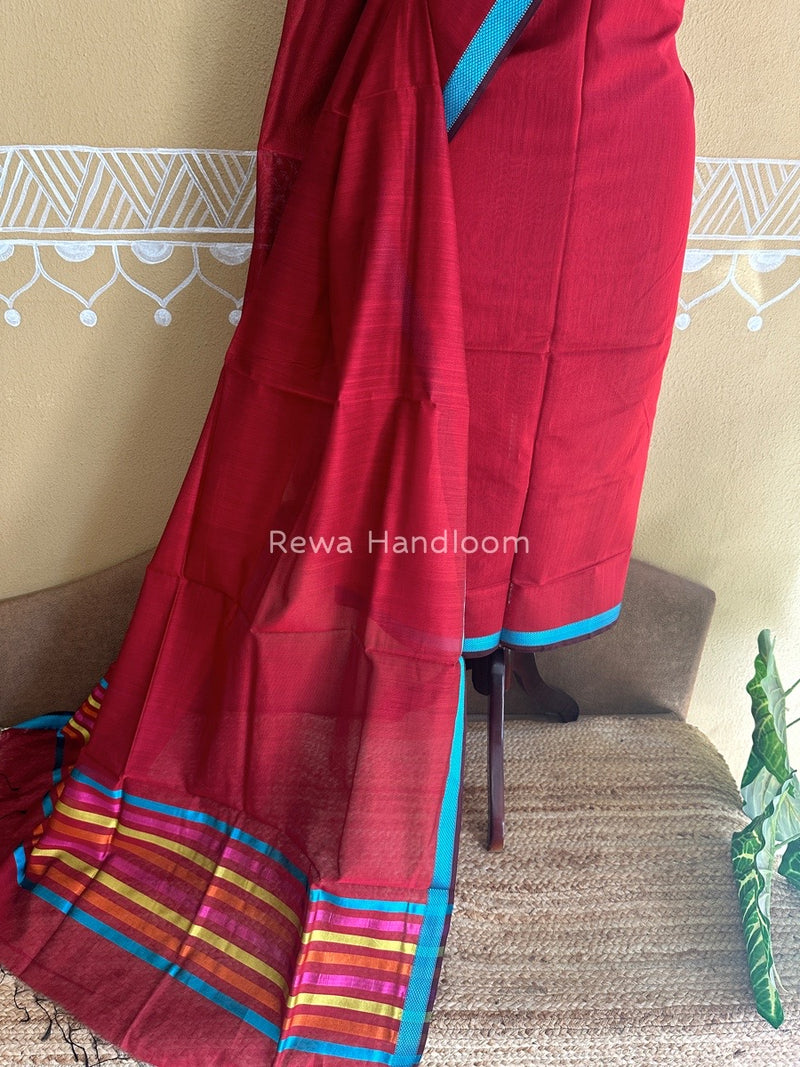 Maheshwari Red Top-Dupatta Suit SBTD07