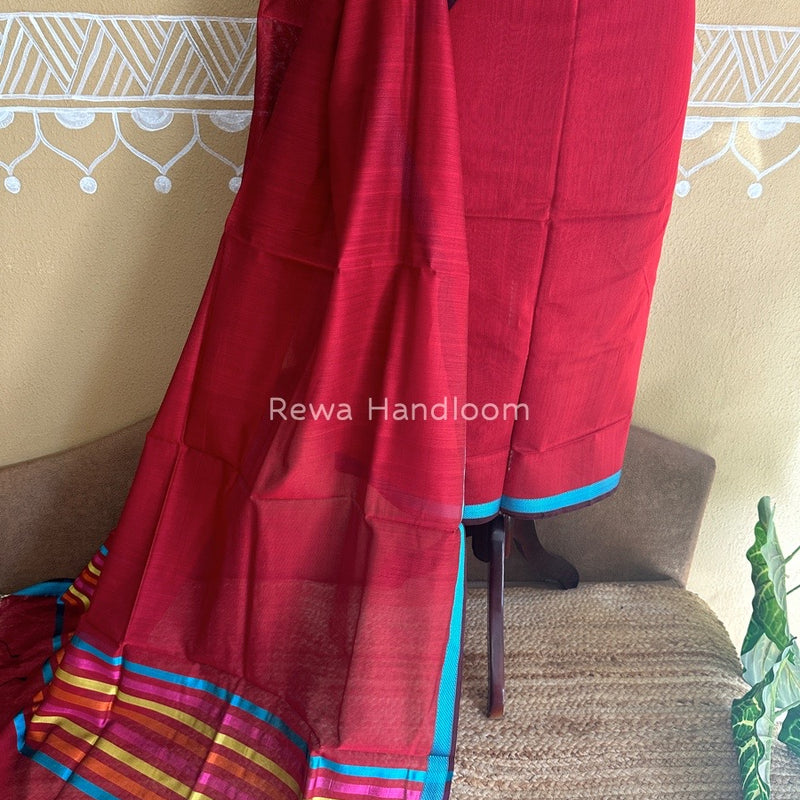 Maheshwari Red Top-Dupatta Suit SBTD07
