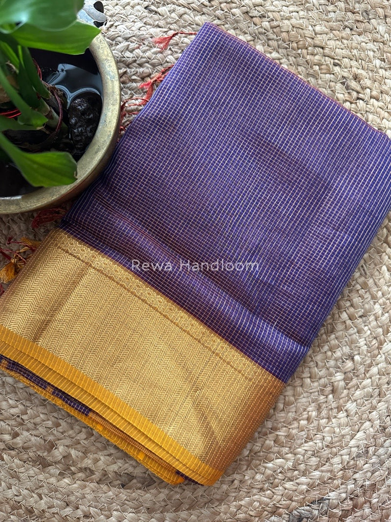 Exclusive Maheshwari Purple Tissue Silk Saree ZTS091