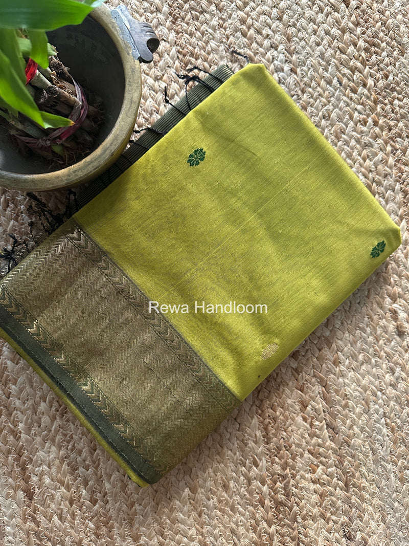 Maheshwari Mehndi Green Lotus Butta Saree LBS0124