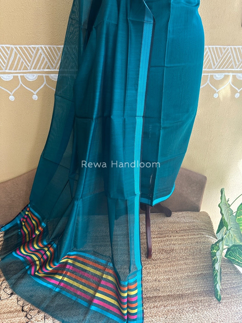 Maheshwari Bottle Green Top-Dupatta Suit SBTD03