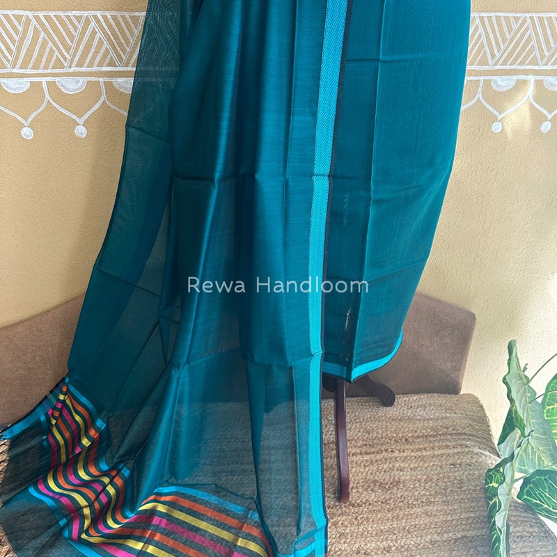 Maheshwari Bottle Green Top-Dupatta Suit SBTD03