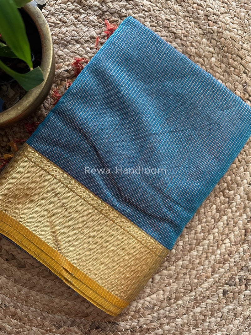 Exclusive Maheshwari Firozi Tissue Silk Saree ZTS095