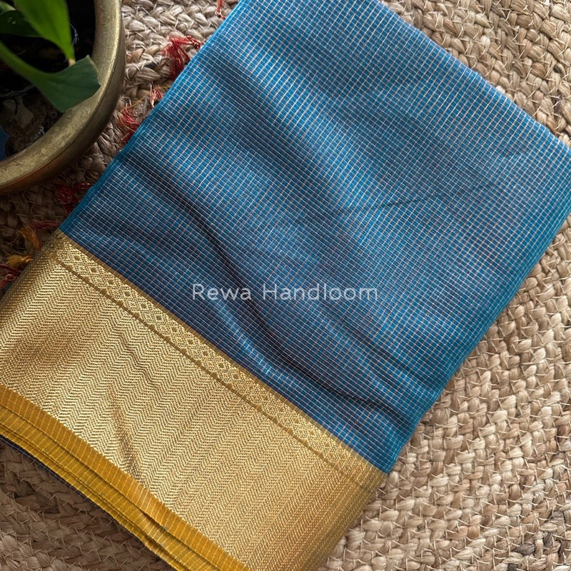 Exclusive Maheshwari Firozi Tissue Silk Saree ZTS095