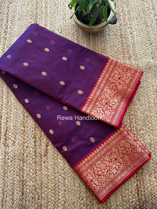 Chanderi Katan Silk Nakshi Border Saree