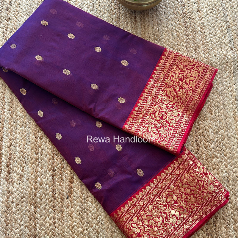 Chanderi Katan Silk Nakshi Border Saree