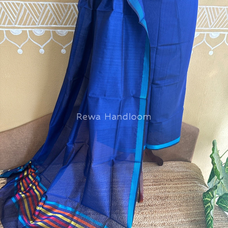 Maheshwari Navy Blue Top-Dupatta Suit SBTD02