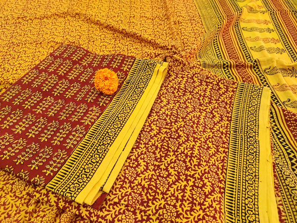 Red- Yellow Bagh Print Suit