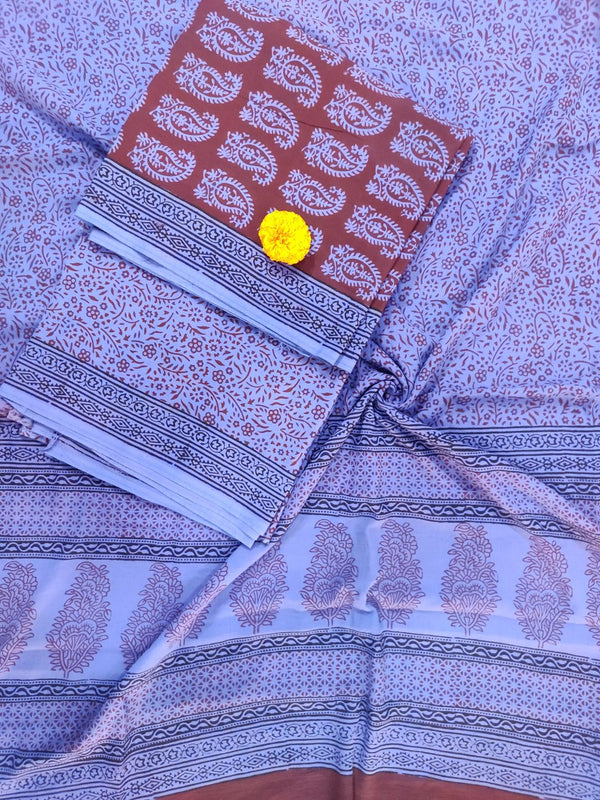 Red- Blue Bagh Print Suit