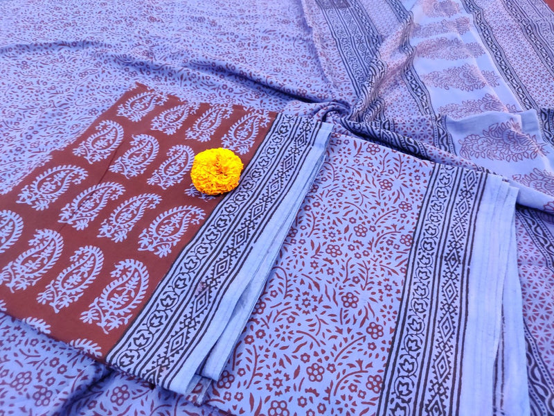 Red- Blue Bagh Print Suit