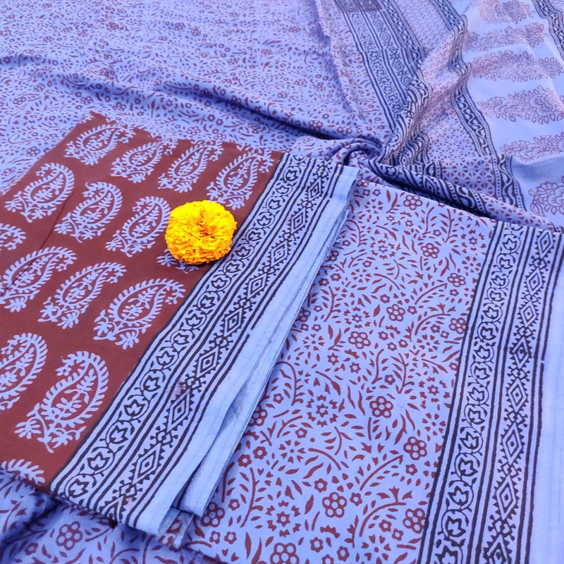Red- Blue Bagh Print Suit