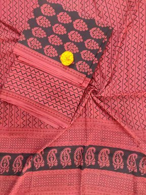 Black- Pink Bagh Print Suit