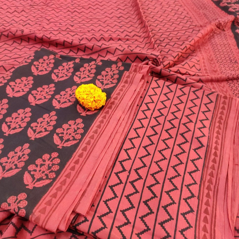 Black- Pink Bagh Print Suit