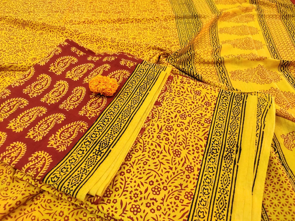 Red- Yellow Bagh Print Suit