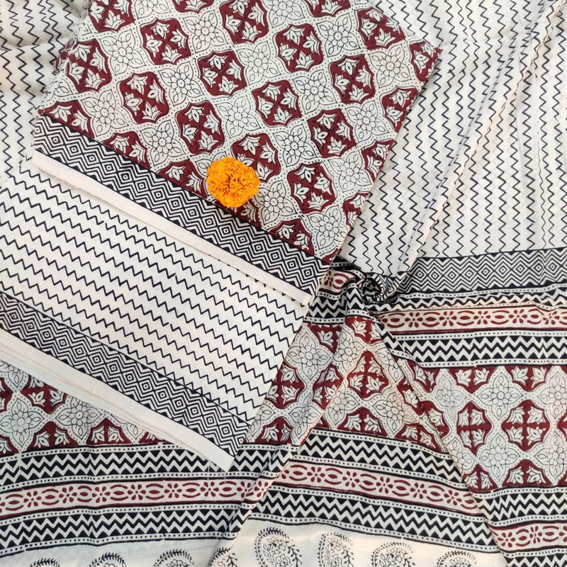 White Bagh Print Suit