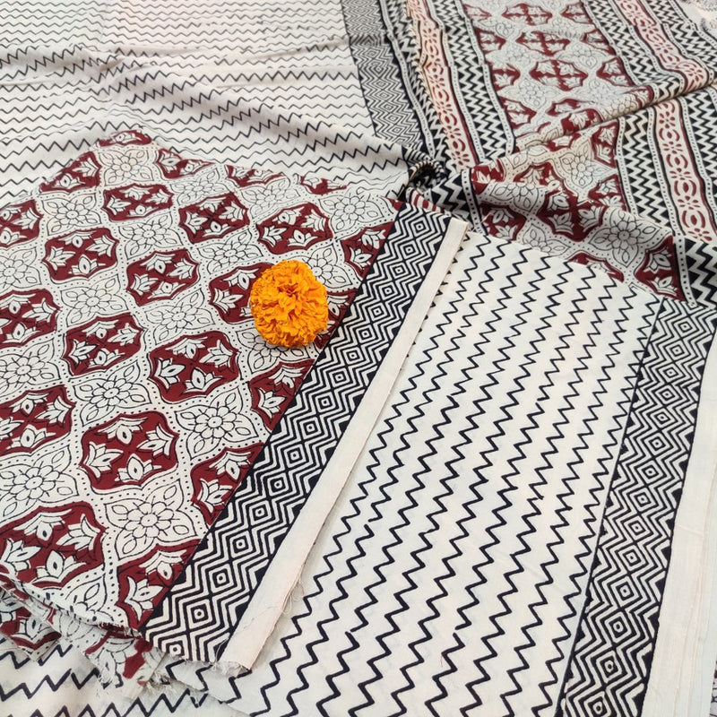 White Bagh Print Suit