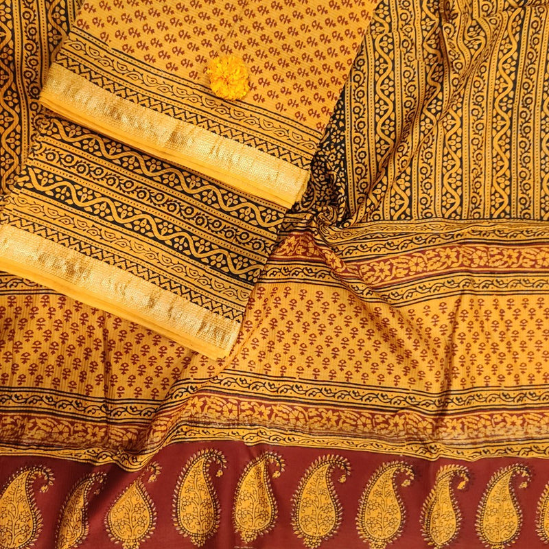 Maheshwari Yellow Bagh Print Suit