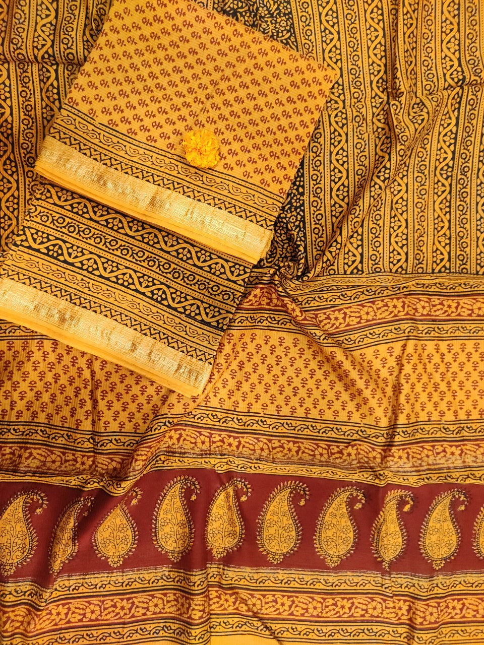 Maheshwari Yellow Bagh Print Suit