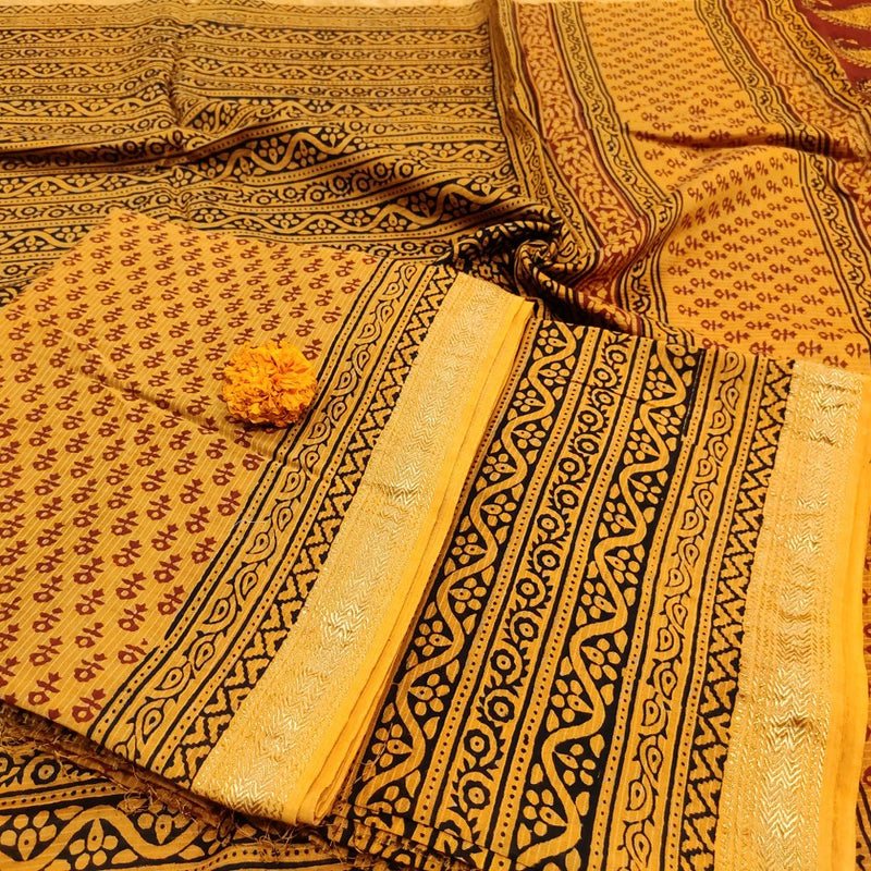 Maheshwari Yellow Bagh Print Suit
