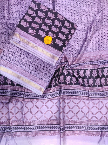 Maheshwari Black-Blue Bagh Print Suit