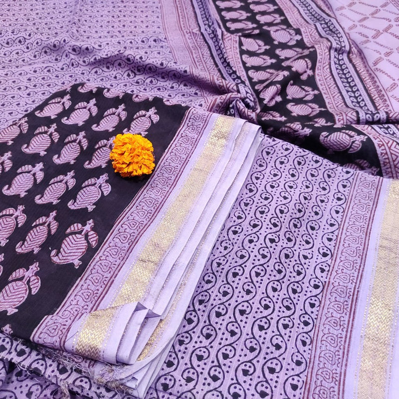 Maheshwari Black-Blue Bagh Print Suit