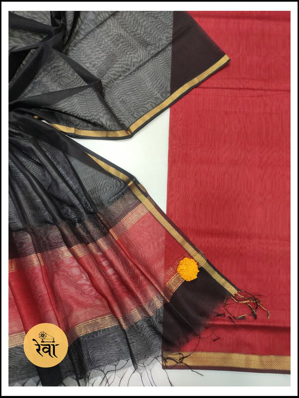 Maheshwari Zari Border Dress Material