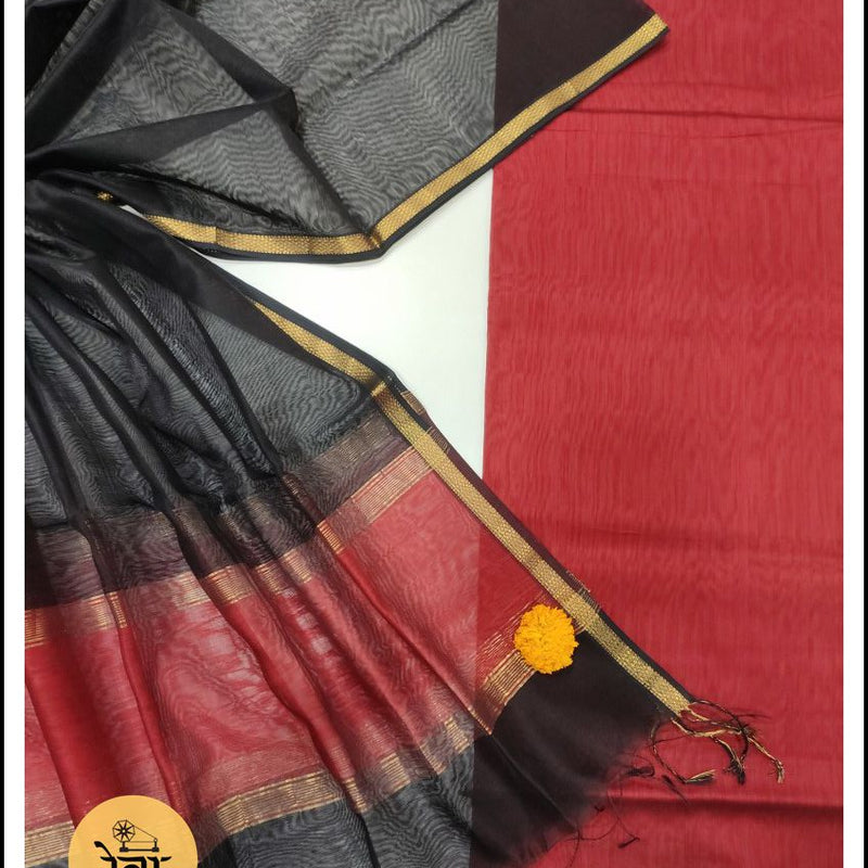 Maheshwari Zari Border Dress Material