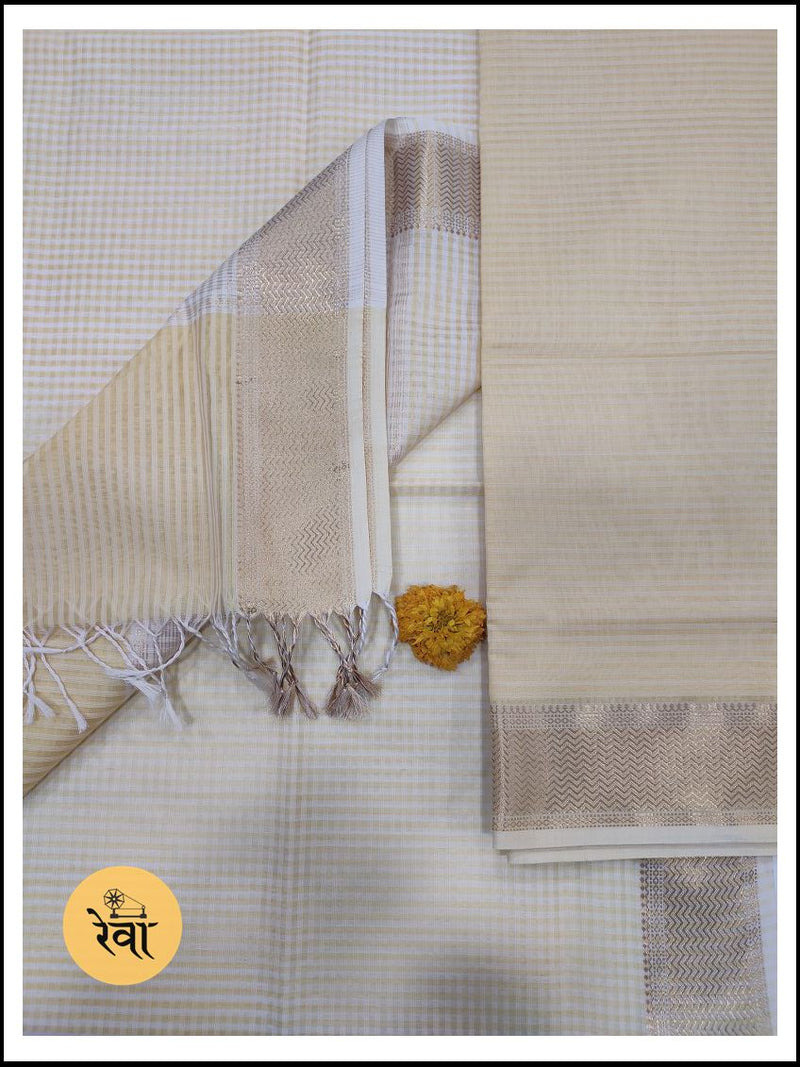 Maheshwari Yellow Colour Checks Dress Material