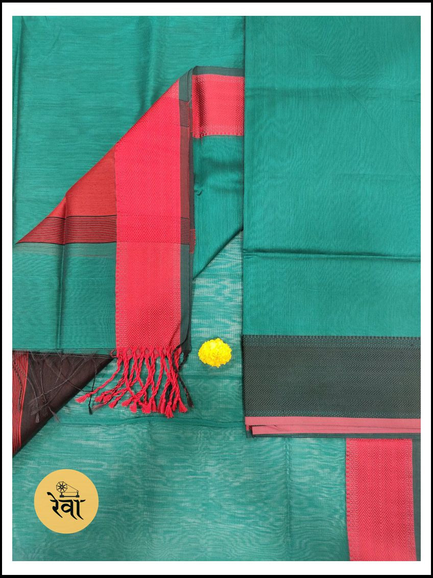 Maheshwari Rama Green Multicolour Dress Material