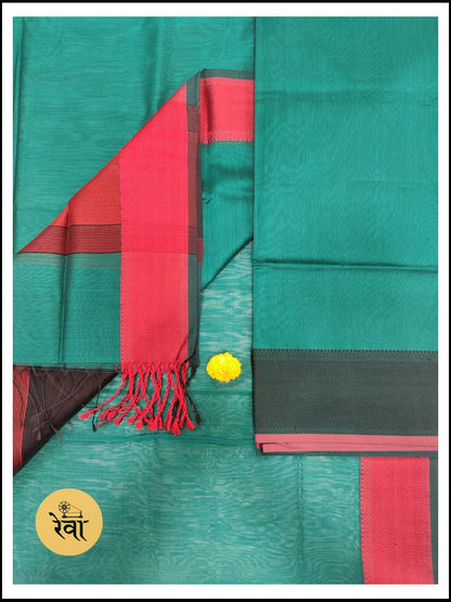 Maheshwari Rama Green Multicolour Dress Material