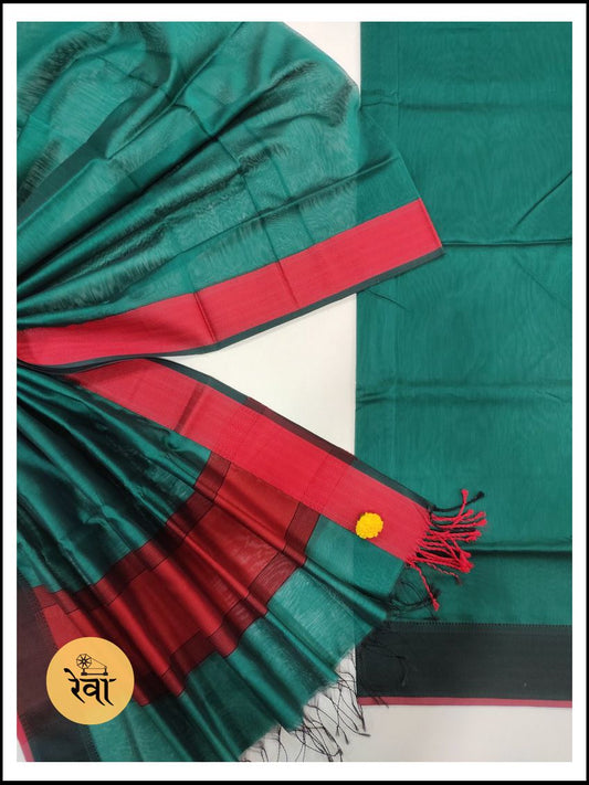 Maheshwari Rama Green Multicolour Dress Material